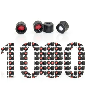 ALWSCI HPLC LC 8-425 Vial Caps Black PTFE Silicone Septa 1000pcs-0