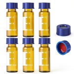 2ml Autosampler Vials Chudeng Amber Glass with Red PTFE & White Septa-0