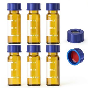 2ml Autosampler Vials Chudeng Amber Glass with Red PTFE & White Septa-0