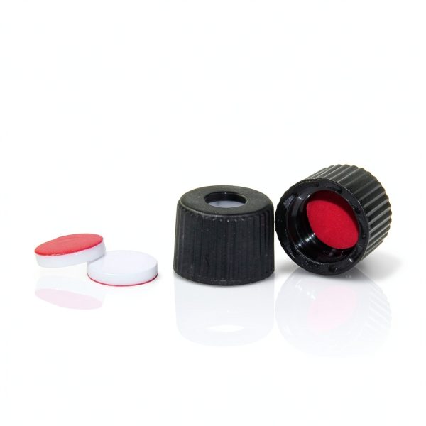 ALWSCI HPLC LC 8-425 Vial Caps Black PTFE Silicone Septa 1000pcs-2