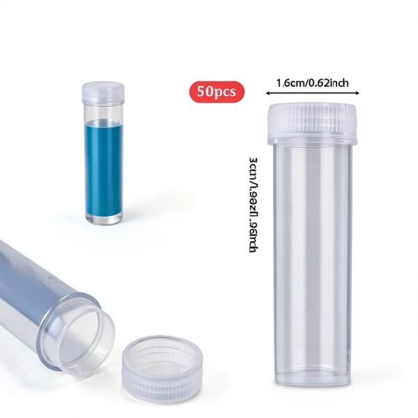 50 Pcs 7 ML Plastic Vials with Caps, Clear Liquid Vials with Screw Caps Lab Sample Vials Tiny Containers with Lids for Small Items Liquid Spice-1