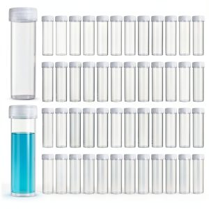 50 Pcs 7 ML Plastic Vials with Caps, Clear Liquid Vials with Screw Caps Lab Sample Vials Tiny Containers with Lids for Small Items Liquid Spice-0