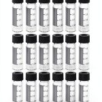 MUHWA 4ml Clear HPLC Vials, 13-425 Lab Autosampler Vials with Writing Area and Graduations, Black Screw Cap with Hole, Red PTFE and White Silicone Septa, 100 Pcs/Pack-0