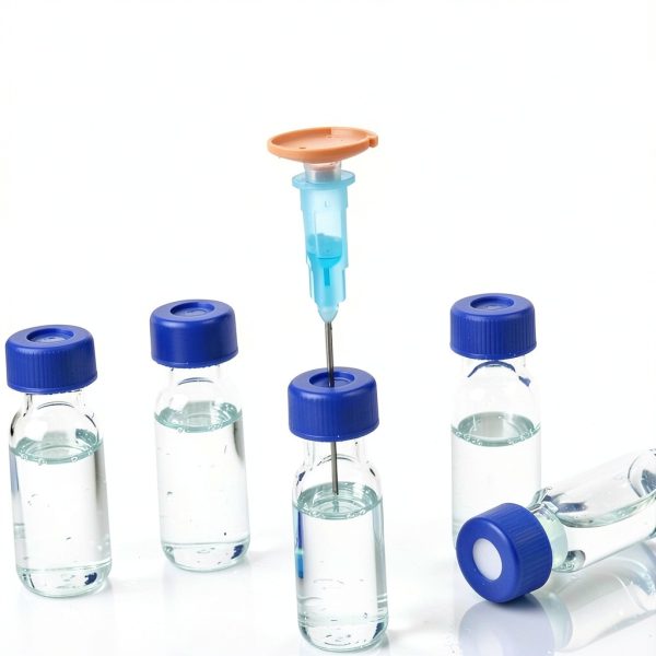 30Pcs 2ML Autosampler Vials, HPLC Vial, 9-425 Glass Vial, Screw Caps, Writing Patch, Graduation, Red PTFE and White Silicone Septa. (Clear)-4