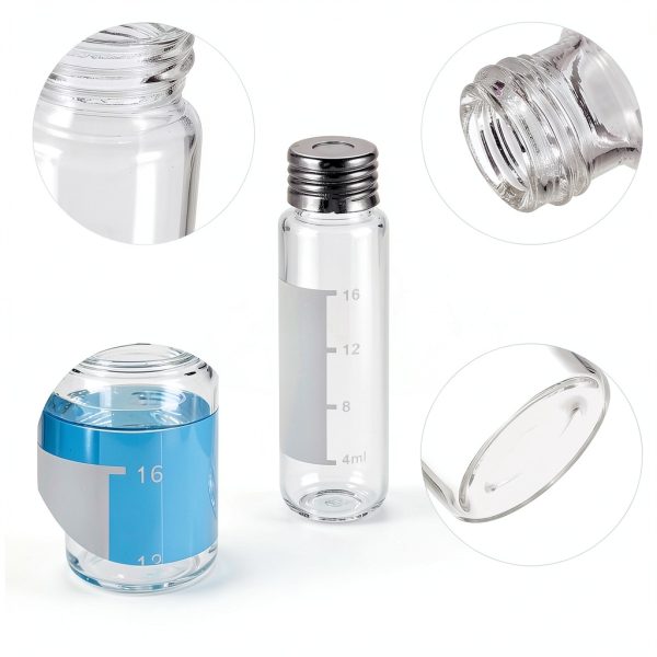 PATIKIL Headspace Vial 10ml Borosilicate Glass PTFE Silicone Septa-4